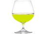 Schnaps glas Krauter-grün gelb